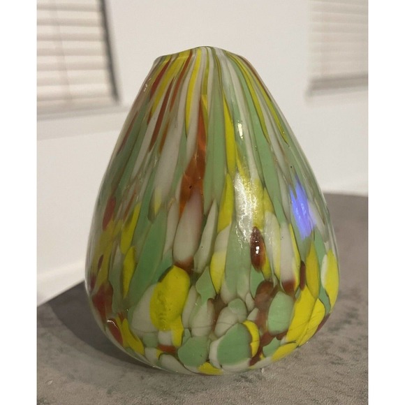 Confetti Swirled Art Glass Oil / Reed Diffuser or Bud Vase Handblown - Picture 4 of 10